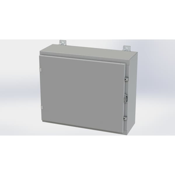 Clamps with Padlock Hasp Electrical Enclosures, 20 in H, 8 in D, 24 in W, NEMA 4, Carbon Steel